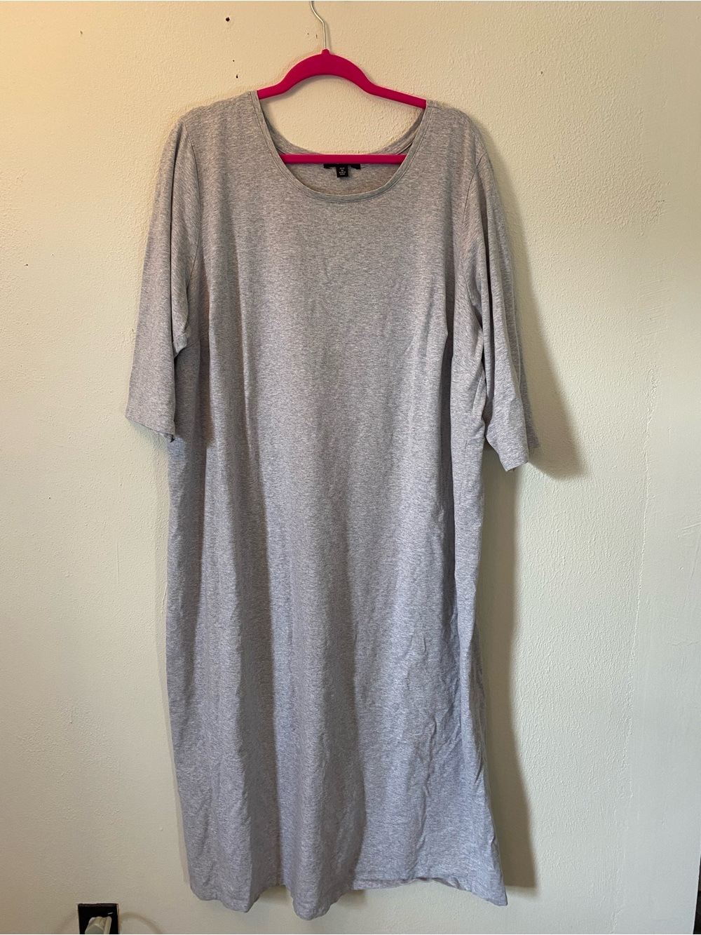 ellos Light Gray Maxi Dress with Scoop Neck